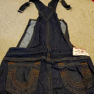 True religion bomber jean overalls